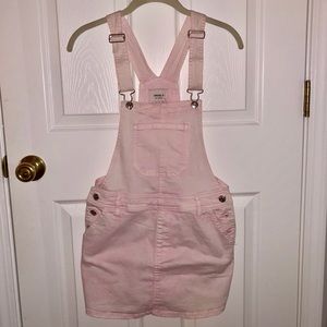 Forever 21 Pink Jean Skirt Overalls